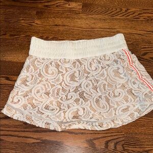 Lucky in Love Cream Lace Mini Skirt